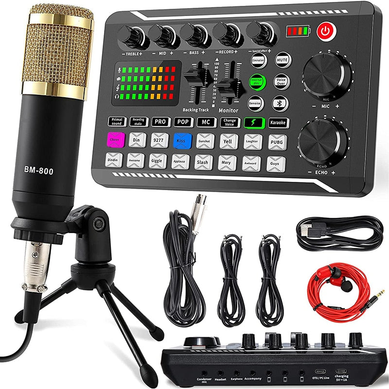 Streaming Microphone Kit with Audio Mixer(Optional) and Condenser Microphone,Microphone Set for Podcast,Live Broadcast,Podcast