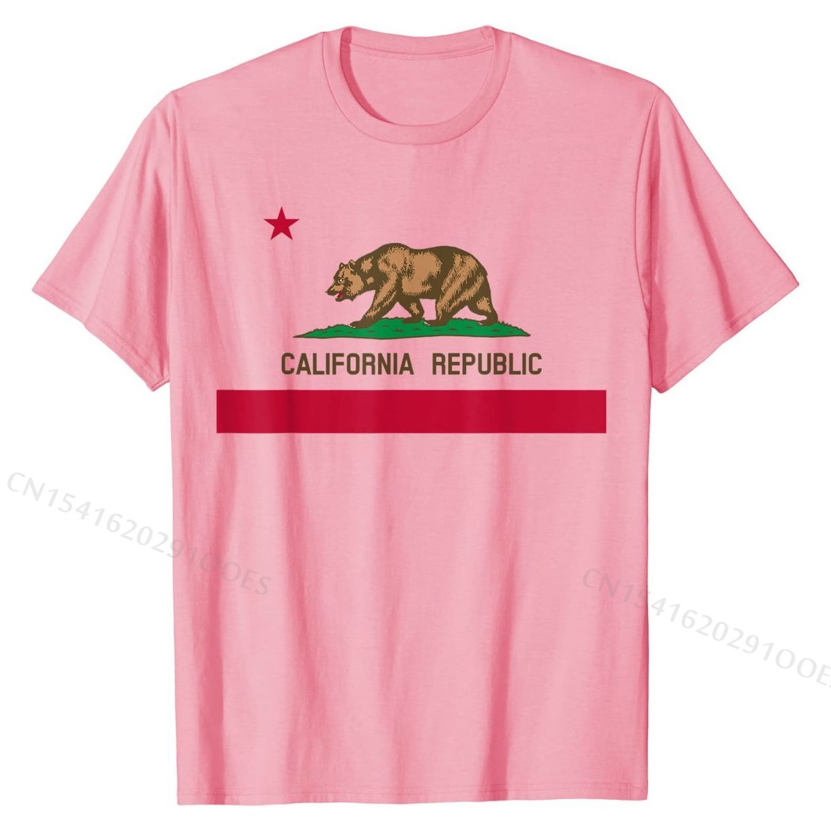 California Republic Flag Patriotic State Travel USA Gift T-Shirt Cotton Tops Tees Hip hop Discount Normal T Shirt