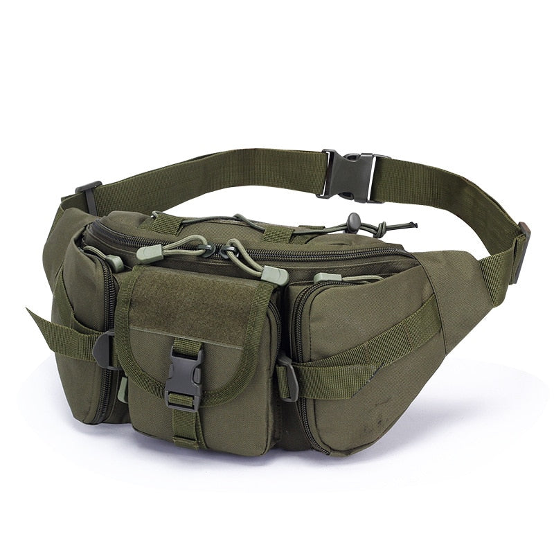 Military Fan Bag Tactical Waist Bag Sports Outdoor Large-Capacity Waterproof Riding Travel Running Multi-Function Chest Bag
