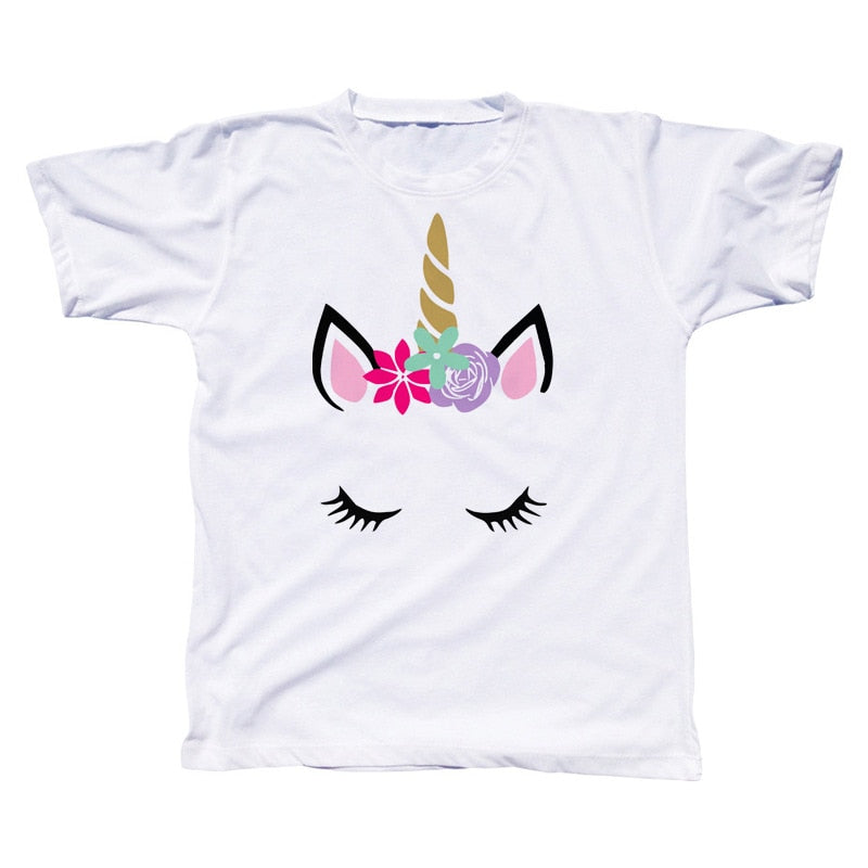 Kids Clothes Summer Fashion Unicorn T shirt whit Skirt Baby Girls Clothes Chilren Birthday Clothes Sets for 3 4 5 6 7 8 Yrs Girl