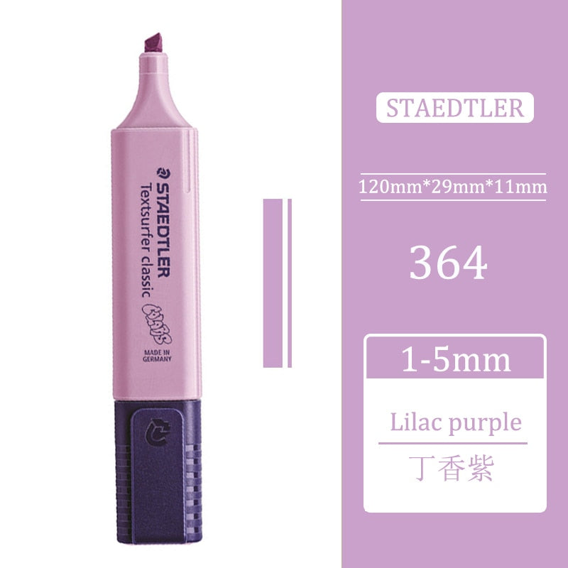 1pcs STAEDTLER 364 Highlighter Pen Oblique Head Marker Pen Poster Pen New Macaron Color Department Student Office Use