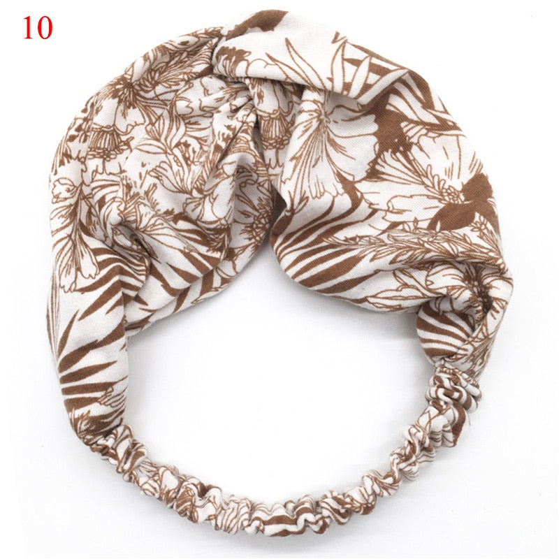 Fashion Women Girls Summer Bohemian Hair Bands Print Headbands Vintage Cross Turban Bandage Bandanas HairBands Hair Accessories