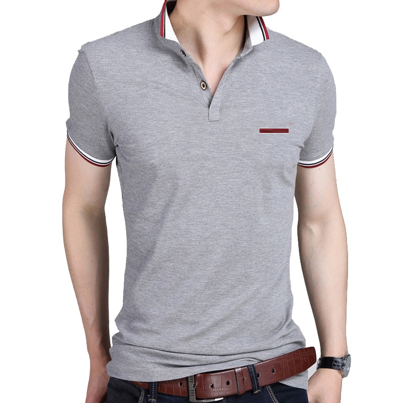 BROWON Casual Summer Short Sleeve T-shirt Turn-down Collar Business Formal T-shirt Slim Fit Men Clothes Plus Size