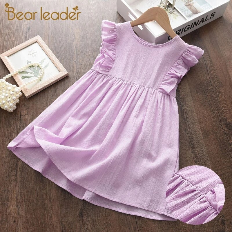 Bear Leader Floral Girls Dress Floral Kids Dresses Girls Princess Dress Children Clothes Girls Dress Casual Wear 3 7Y Vestido