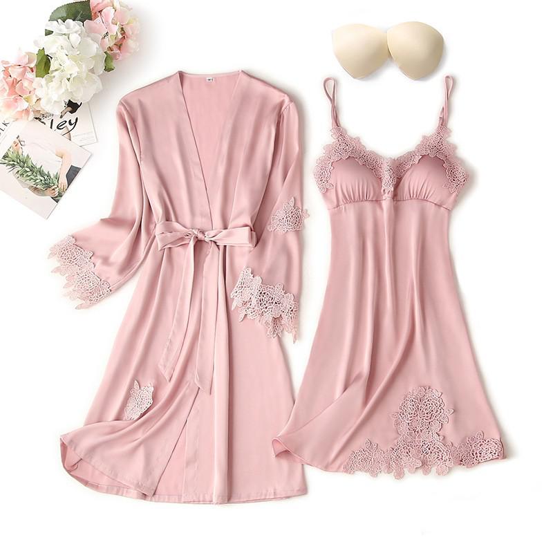 Lace Trim Sexy Wedding Lady Robe Suit Loose Satin Bride Bridesmaid Kimono Bathrobe Gown Mini Sleepwear Rayon Intimate Lingerie