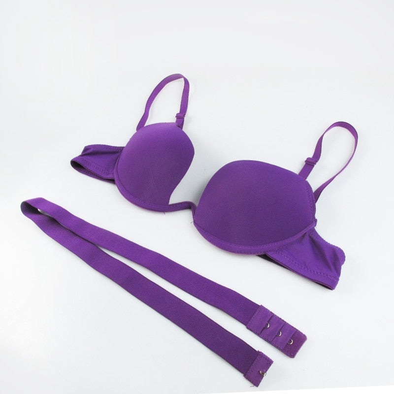 Sexy Women Lingerie U Backless Bras Underwear Deep U Low Cut Push Up Bra Intimates ECMLN Female Breathable Bralette