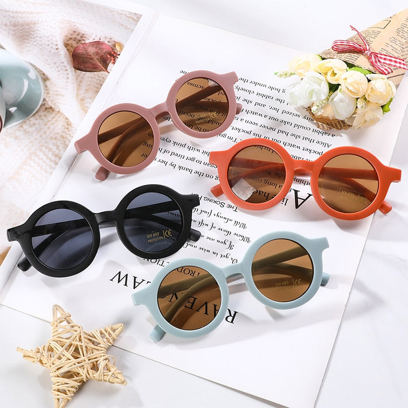 Korean Cute Round Sunglasses for Kids Girls Boys Children's Sun Glasses UV400 Protection De Sol Gafas