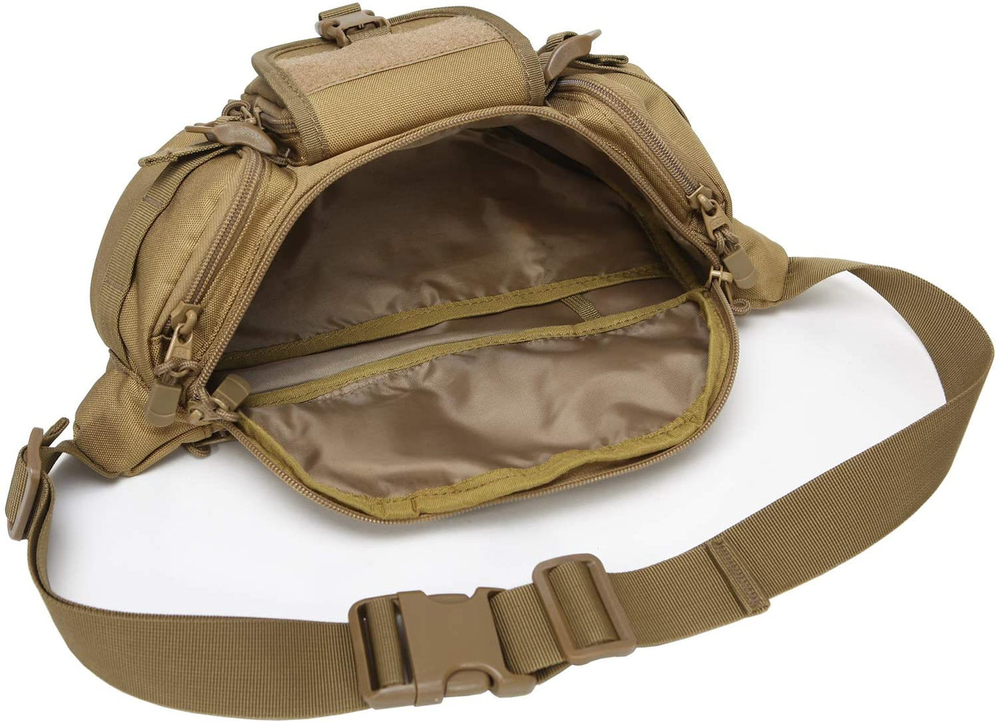 Military Fan Bag Tactical Waist Bag Sports Outdoor Large-Capacity Waterproof Riding Travel Running Multi-Function Chest Bag