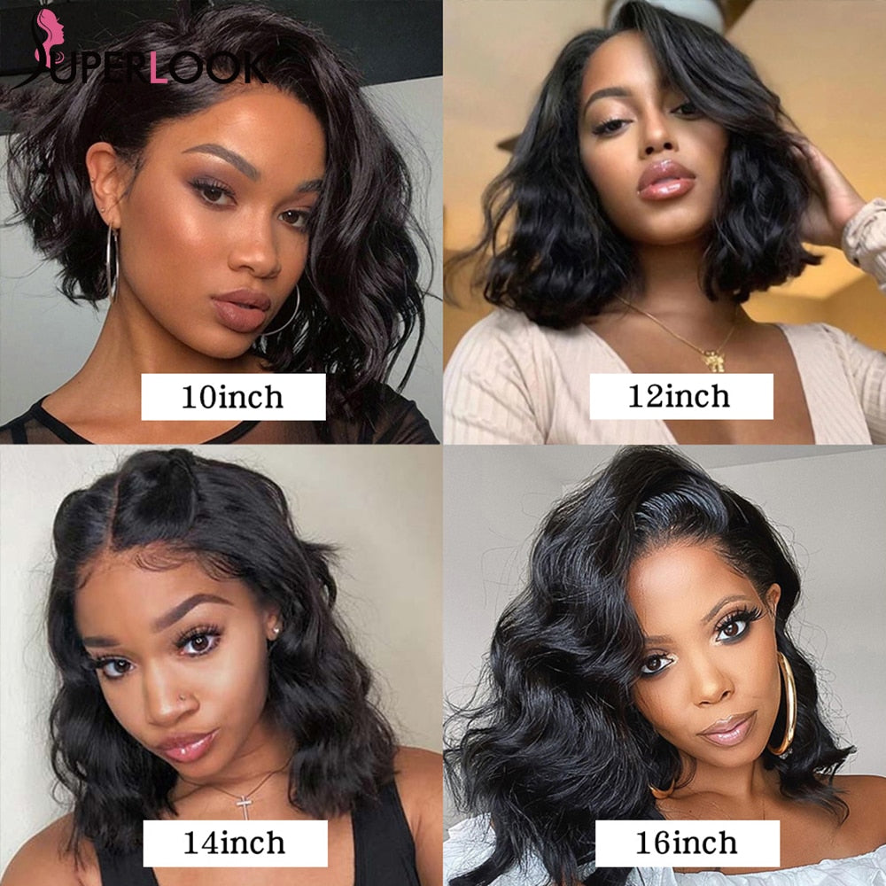 Body Wave Bob Frontal Wig 13x4 Lace Front Human Hair Wigs Short Bob Wigs Pre Plucked Lace Closure Wigs For Women T Part Lace Wig
