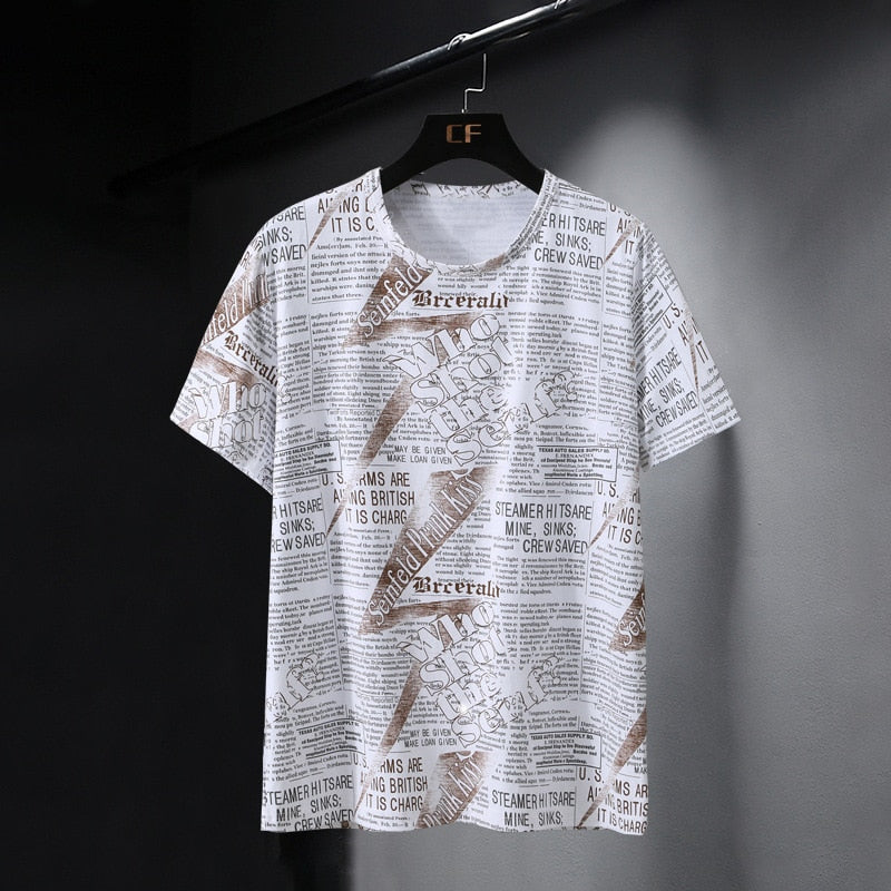 Oversize T-shirts Men Big Size 10XL Tops Tees Summer Hip Hop Casual Letter Print Tshirts Plus Size 9XL10XL Clothes HX365