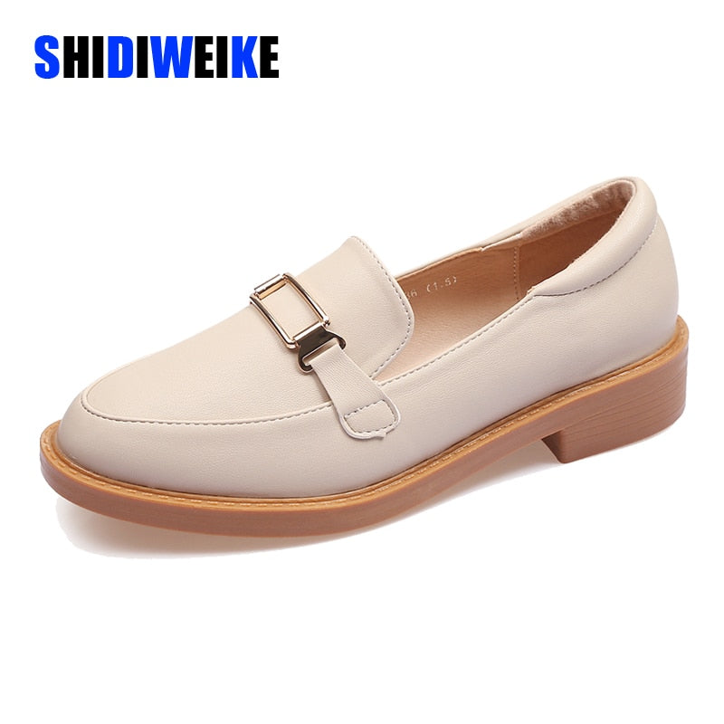 European and American fashion women&#39;s shoes retro loaferflate small leather shoes light-mouthed single shoes AB102