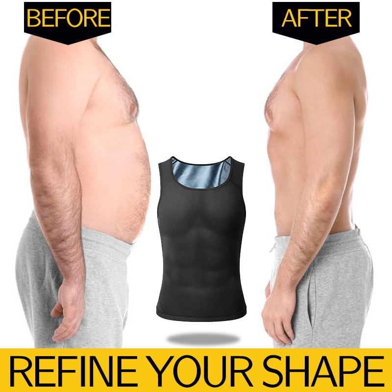 Men Body Shaper Waist Trainer Sweat Vest Compression Shirt Weight Loss Slimming Shapewear Workout Tank Tops Fitness Sauna Suits