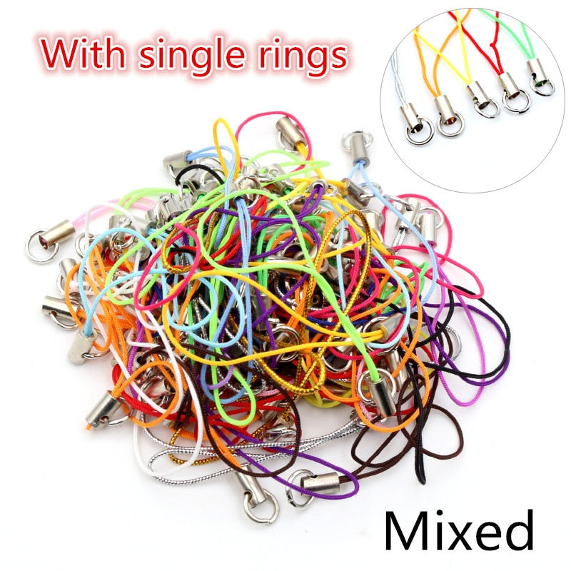 100pcs Lanyard Lariat Strap Cords Lobster Clasp Rope Keychains Hooks Mobile Set Charms Keyring Bag Accessories Key Ring