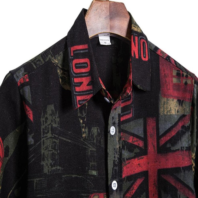 Summer Fashion Casual Men Baggy Beach Hawaiian Print Short Sleeve Button Retro Shirts Tops Blouse Men Shirt 2021 Summer New