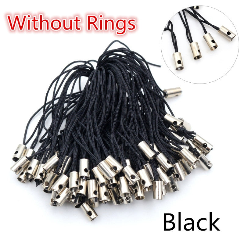 100pcs Lanyard Lariat Strap Cords Lobster Clasp Rope Keychains Hooks Mobile Set Charms Keyring Bag Accessories Key Ring