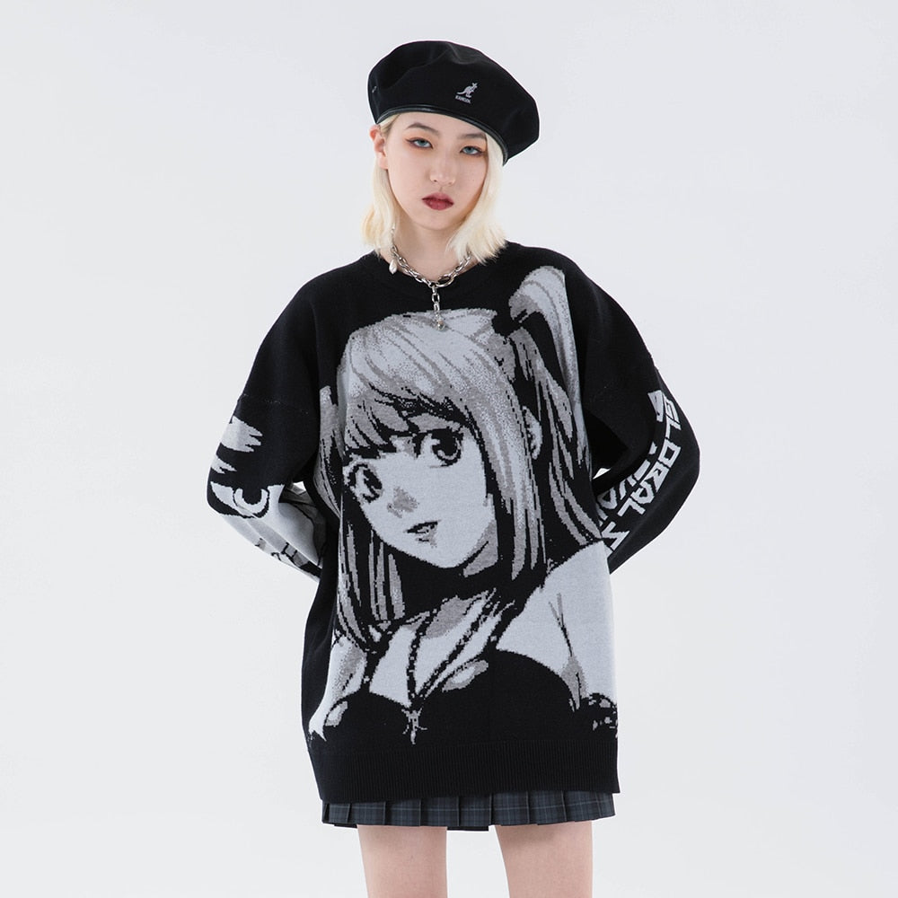 Knitted Harajuku Winter Clothes Women 2022 Oversized Sweaters y2k Grunge Long Sleeve Top Goth Fashion Japanese Kawaii Streetwear