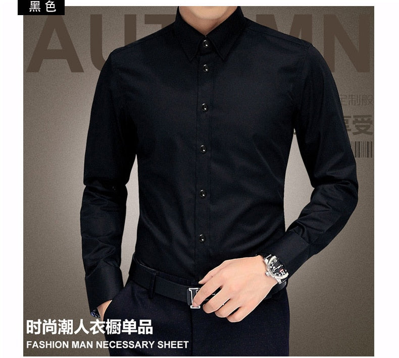 Plus Size 5XL 2022 New Men&#39;s Luxury Shirts Wedding Dress Long Sleeve Shirt Silk Tuxedo Shirt Men Mercerized Cotton Shirt