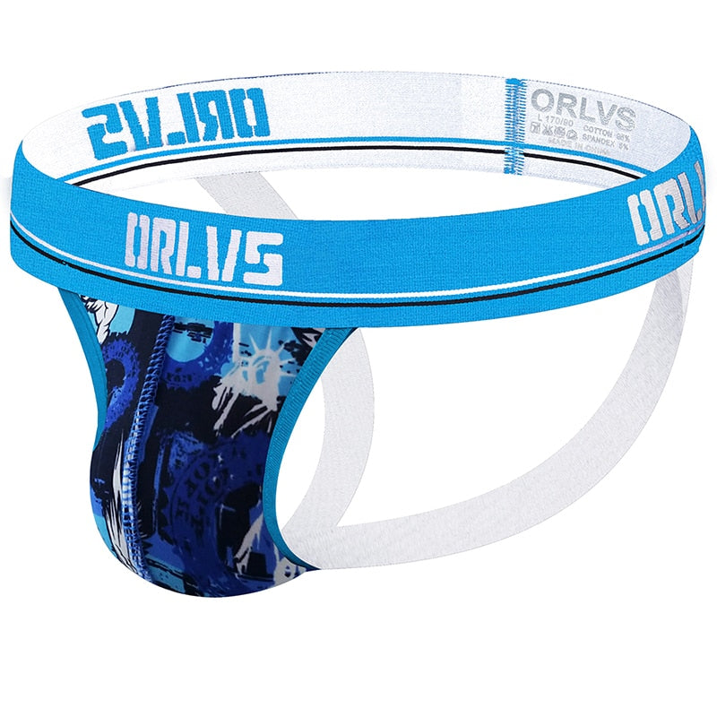 ORLVS Men's Sexy Briefs Jockstrap Gay Slip Thongs Homme Srting Underwear Men Pouch Cuecas Man Cotton Panties  Mesh Underpants