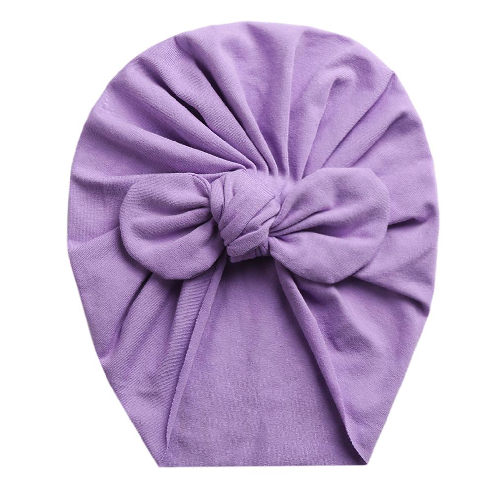 Solid Baby Cotton Beanies Cute Bear Ear Bowknot Turban Hats Sweet Soft 0-4T Elastic Caps for Newborn Baby Boy Girls Headwraps