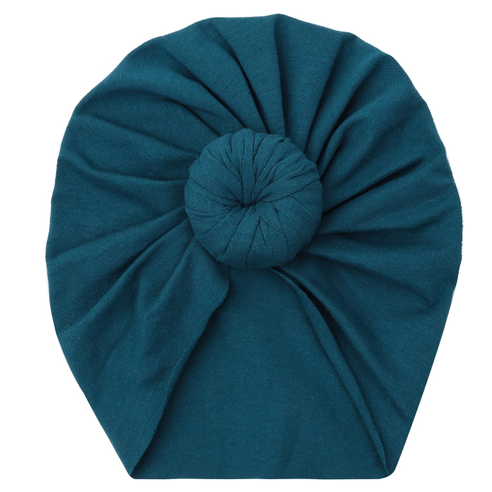 Solid Baby Cotton Beanies Cute Bear Ear Bowknot Turban Hats Sweet Soft 0-4T Elastic Caps for Newborn Baby Boy Girls Headwraps