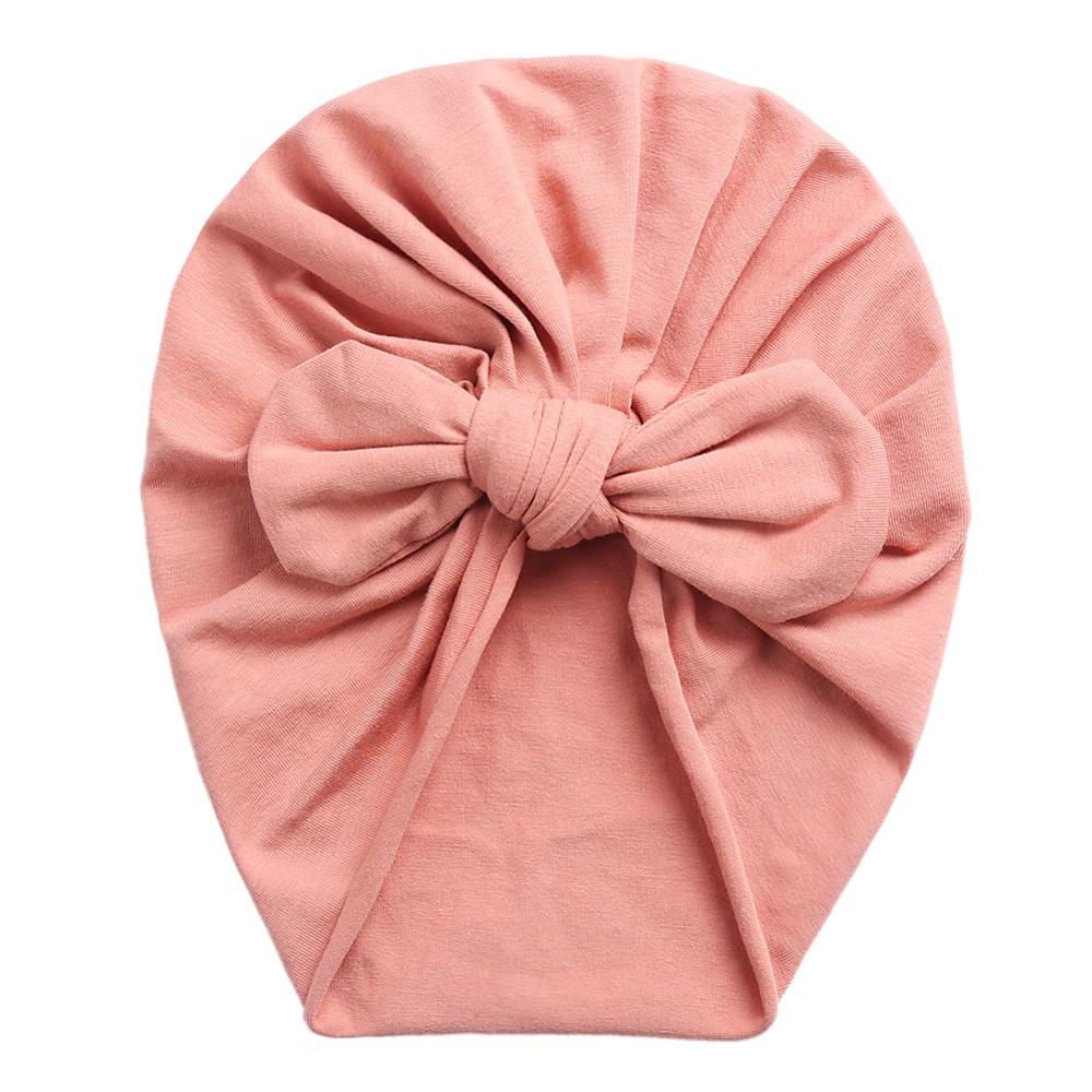 Solid Baby Cotton Beanies Cute Bear Ear Bowknot Turban Hats Sweet Soft 0-4T Elastic Caps for Newborn Baby Boy Girls Headwraps