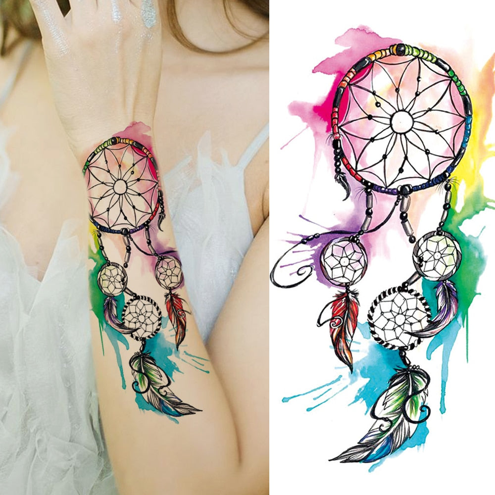Fashion Mandala Flower Fake Tattoo Stickers For Women Adults Geometry Totem Temporary Tattoos DIY Party Waterproof Tattos Leaves