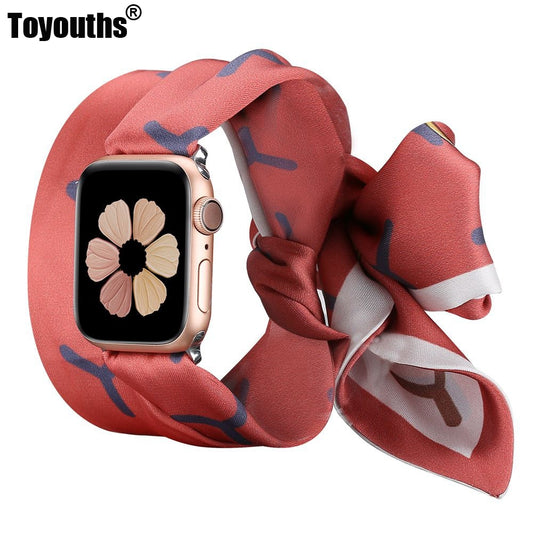 Toyouths Scarf Strap for iwatch Band 38/40/42/44mm Women Fashion Scarf Replacement Strap for Apple Watch SE Series 6 5 4 3 2 1
