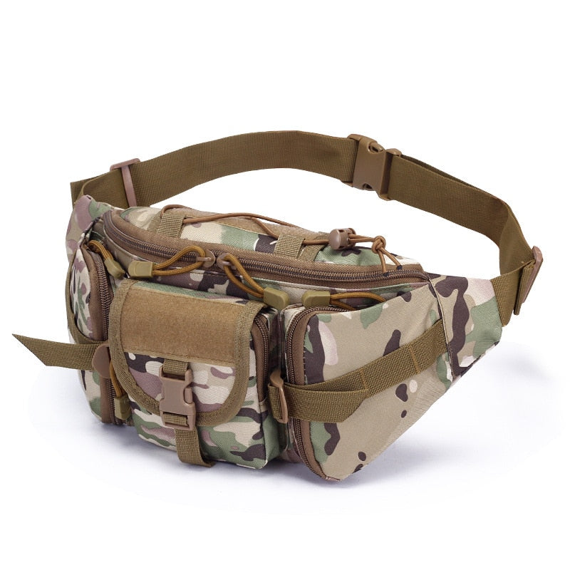 Military Fan Bag Tactical Waist Bag Sports Outdoor Large-Capacity Waterproof  Riding Travel Running Multi-Function Chest Bag