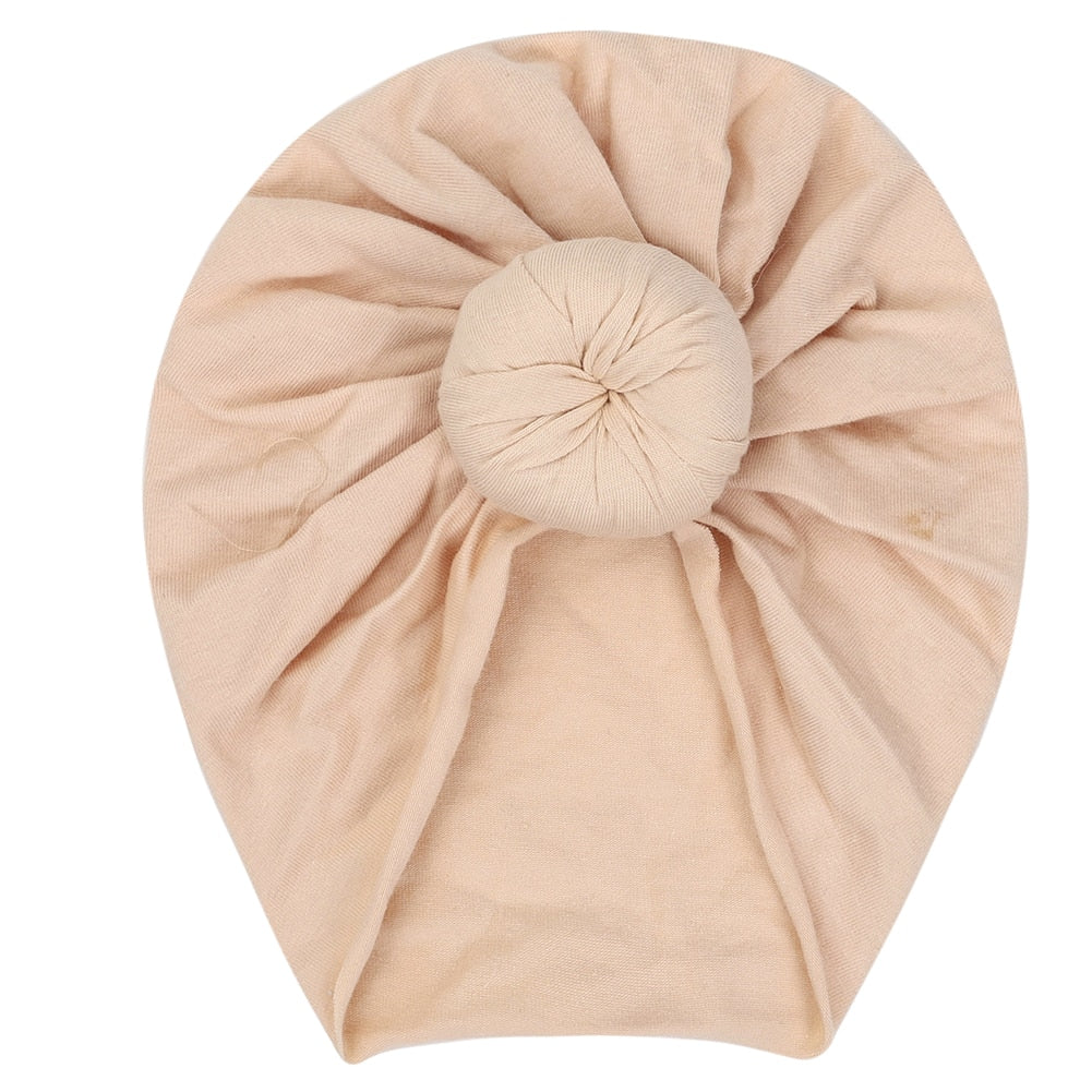 Solid Baby Cotton Beanies Cute Bear Ear Bowknot Turban Hats Sweet Soft 0-4T Elastic Caps for Newborn Baby Boy Girls Headwraps