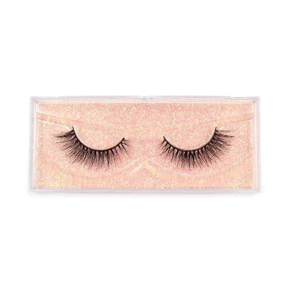 LEHUAMAO Fluffy Mink Lashes Short Wispy Natural Eyelashes 15mm-18mm Hamdmade Real 3D Mink Eyelashes Makeup False Lashes