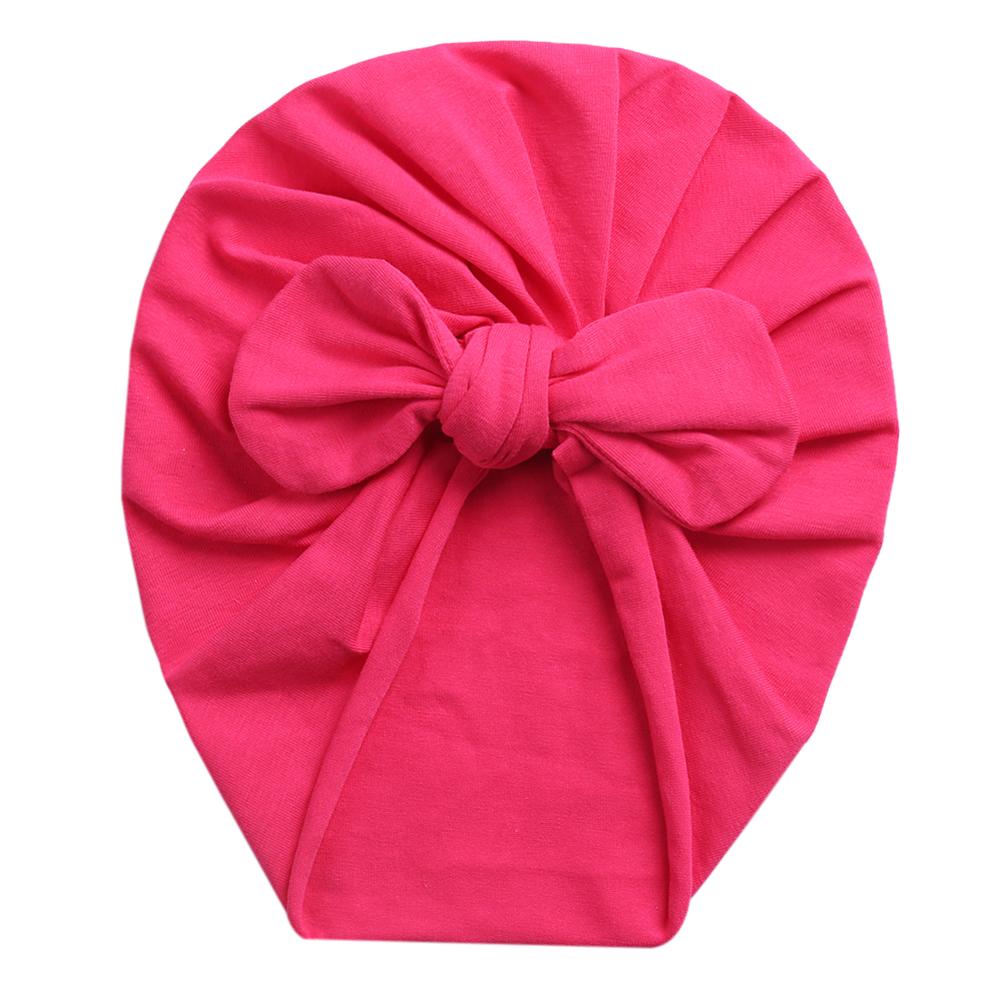 Solid Baby Cotton Beanies Cute Bear Ear Bowknot Turban Hats Sweet Soft 0-4T Elastic Caps for Newborn Baby Boy Girls Headwraps