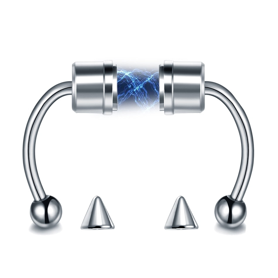 1Pc Stainless Steel Fake Nose Ring Hoop Septum Rings C Clip Lip Ring Earring for Women Fake Piercing Body Jewelry Non-Pierced