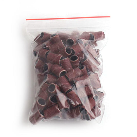 100/50pc Sanding Cap Bands For Electric Manicure Machine 180/120/80 Grit Nail Drill Grinding Bit Files Pedicure Tool Set BEND261