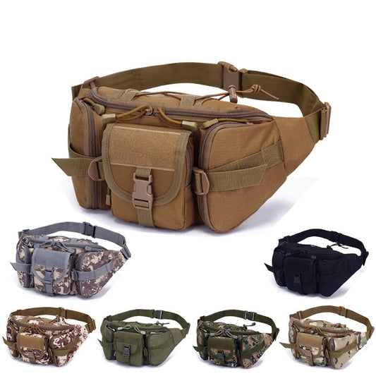 Military Fan Bag Tactical Waist Bag Sports Outdoor Large-Capacity Waterproof  Riding Travel Running Multi-Function Chest Bag