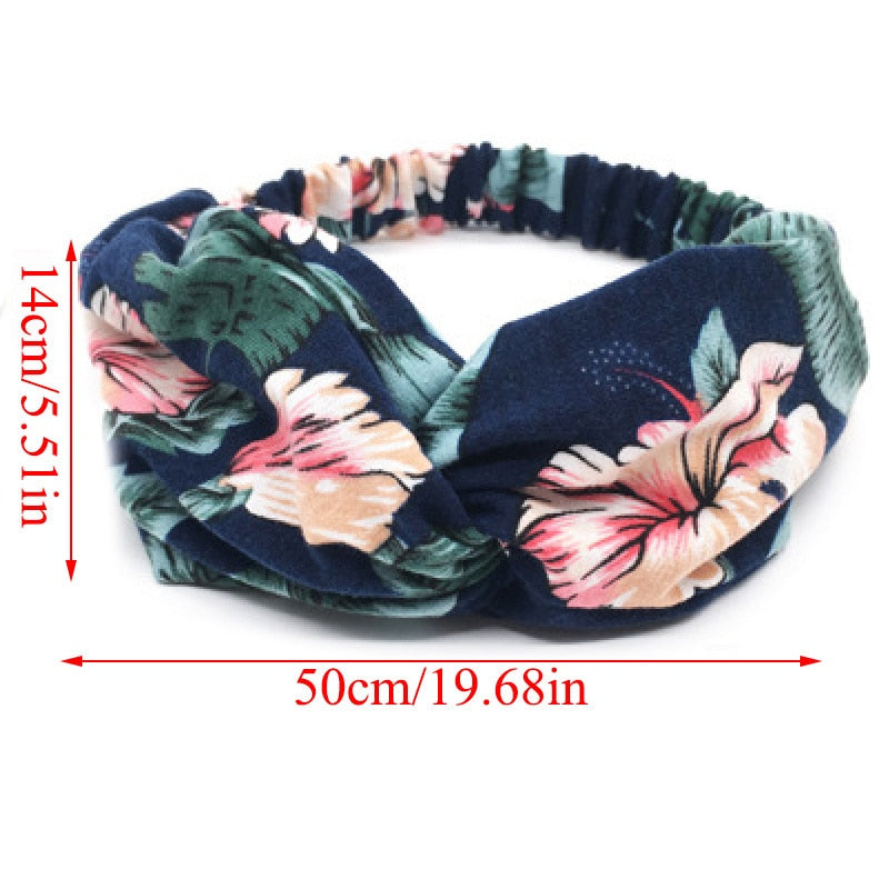 Fashion Women Girls Summer Bohemian Hair Bands Print Headbands Vintage Cross Turban Bandage Bandanas HairBands Hair Accessories