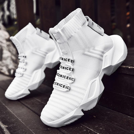 Oversize High Top Platform Men's Shoes Sport Sneakers Socks Mens Running Shoes Men Sports Sneakers Non-slip Breathable GMB-0155