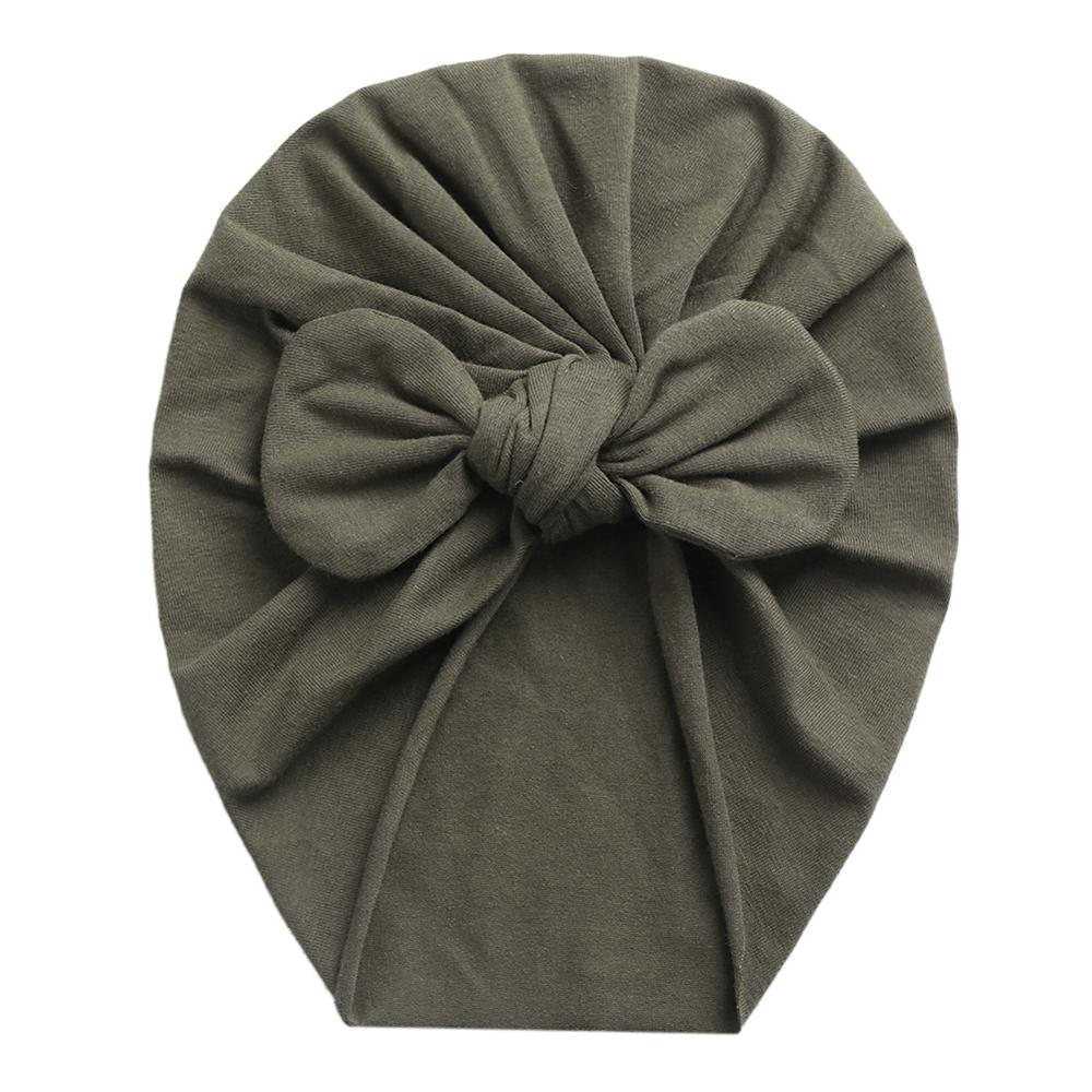 Solid Baby Cotton Beanies Cute Bear Ear Bowknot Turban Hats Sweet Soft 0-4T Elastic Caps for Newborn Baby Boy Girls Headwraps