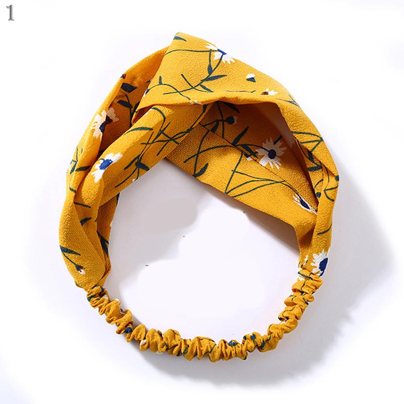 Fashion Women Girls Summer Bohemian Hair Bands Print Headbands Vintage Cross Turban Bandage Bandanas HairBands Hair Accessories