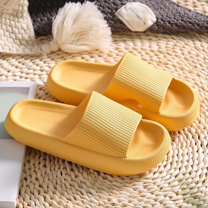 4cm Thick Platform Women&#39;s Slippers Summer Beach Eva Soft Slide Sandals Leisure Men Indoor Bathroom Shoes Anti-slip Dropshipping