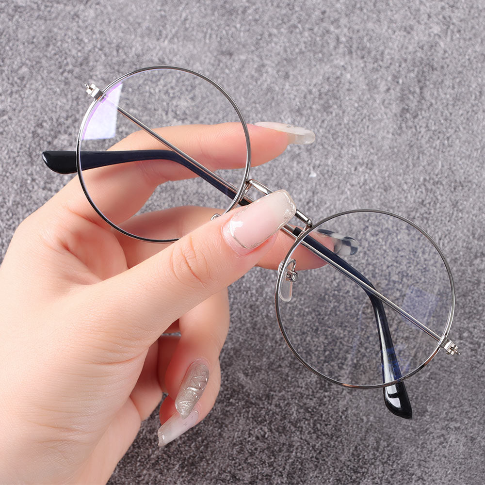 2022 Trends Women Office Anti Blue Light Oversized Computer Glasses Cat Eye Female Blue Blocking Big Size Eyeglasses Alloy Frame
