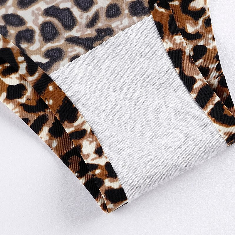 1 Pcs Women's Panties Woman Underwear Sexy Seamless Sports Leopard Female T-back G-string Thongs For Woman Ice Silk New BANNIROU