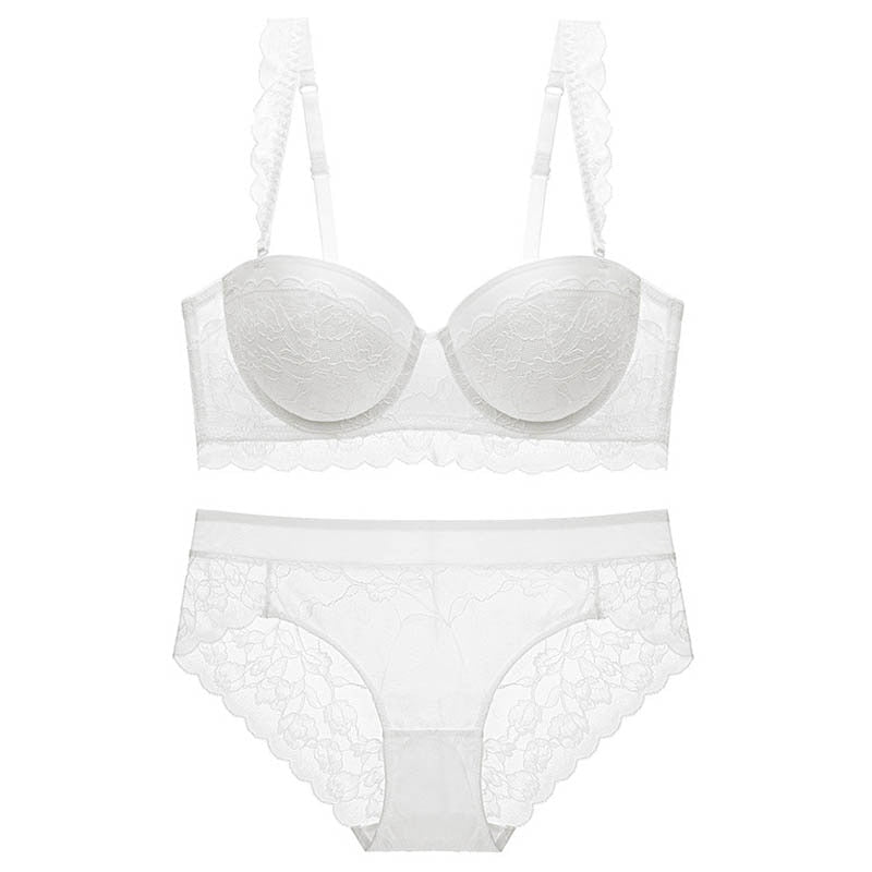 CINOON New Women underwear Set Lace Sexy Push-up Bra And Panty Sets Comfortable Brassiere Adjustable Straps Gathered Lingerie
