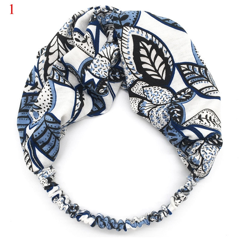 Fashion Women Girls Summer Bohemian Hair Bands Print Headbands Vintage Cross Turban Bandage Bandanas HairBands Hair Accessories