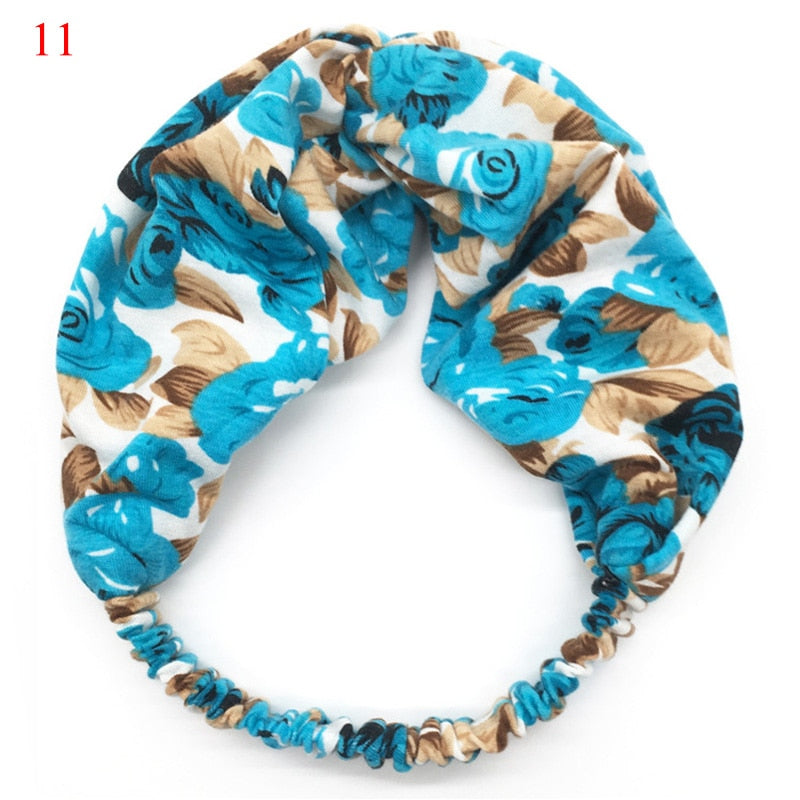 Fashion Women Girls Summer Bohemian Hair Bands Print Headbands Vintage Cross Turban Bandage Bandanas HairBands Hair Accessories