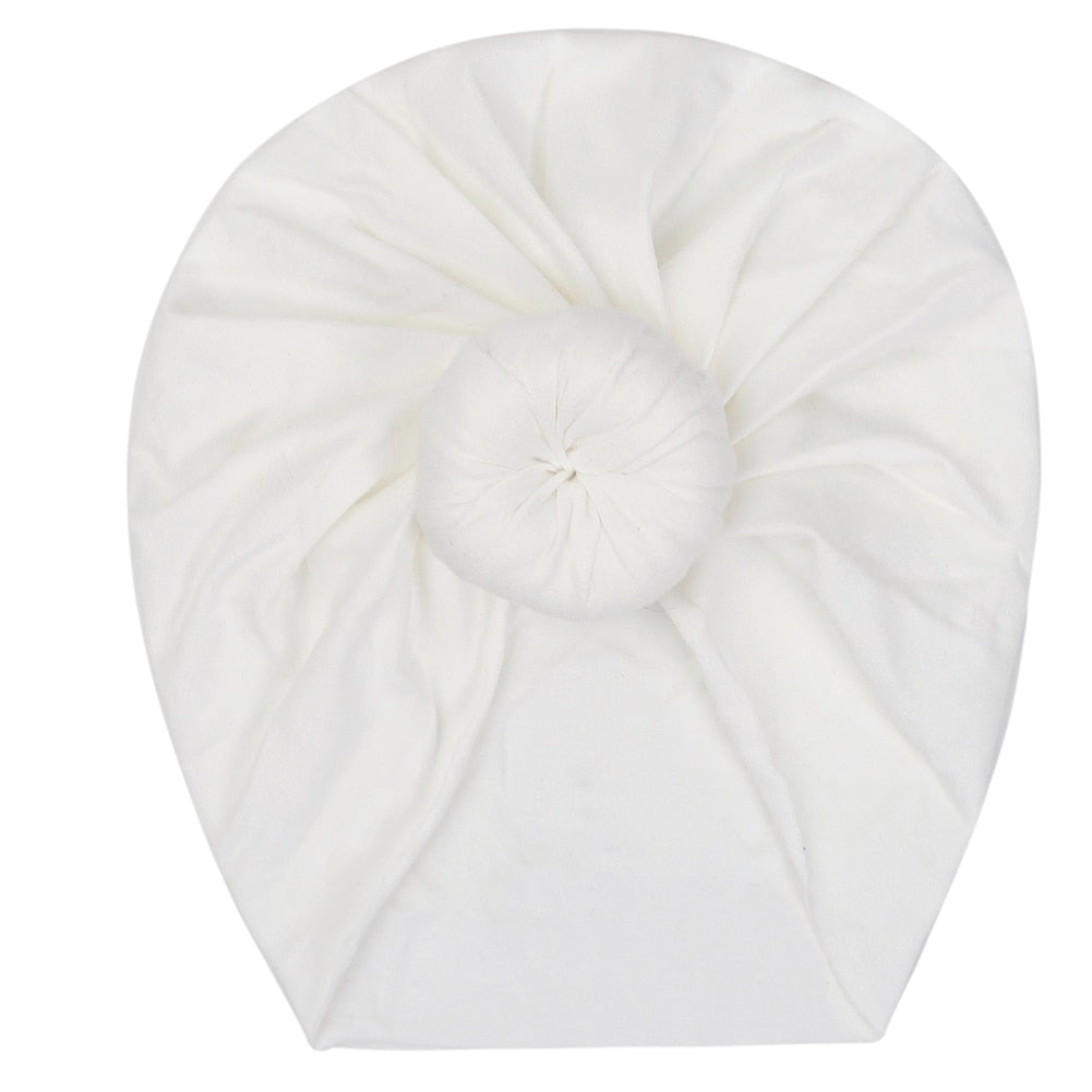 Solid Baby Cotton Beanies Cute Bear Ear Bowknot Turban Hats Sweet Soft 0-4T Elastic Caps for Newborn Baby Boy Girls Headwraps
