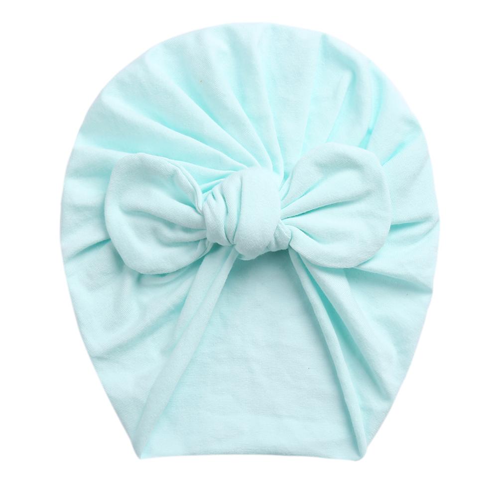 Solid Baby Cotton Beanies Cute Bear Ear Bowknot Turban Hats Sweet Soft 0-4T Elastic Caps for Newborn Baby Boy Girls Headwraps