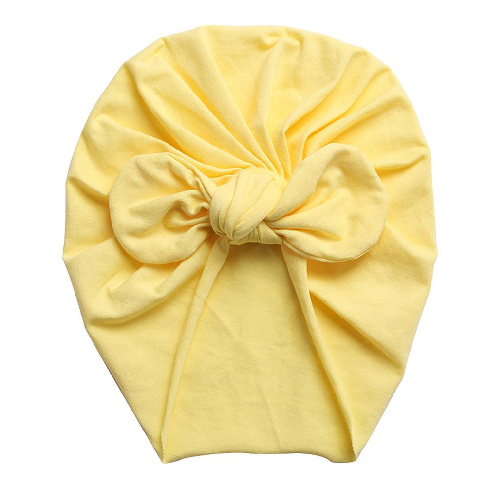 Solid Baby Cotton Beanies Cute Bear Ear Bowknot Turban Hats Sweet Soft 0-4T Elastic Caps for Newborn Baby Boy Girls Headwraps