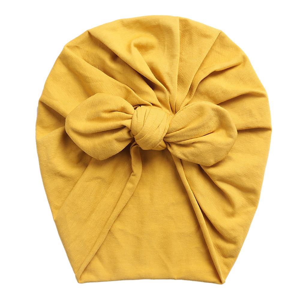 Solid Baby Cotton Beanies Cute Bear Ear Bowknot Turban Hats Sweet Soft 0-4T Elastic Caps for Newborn Baby Boy Girls Headwraps