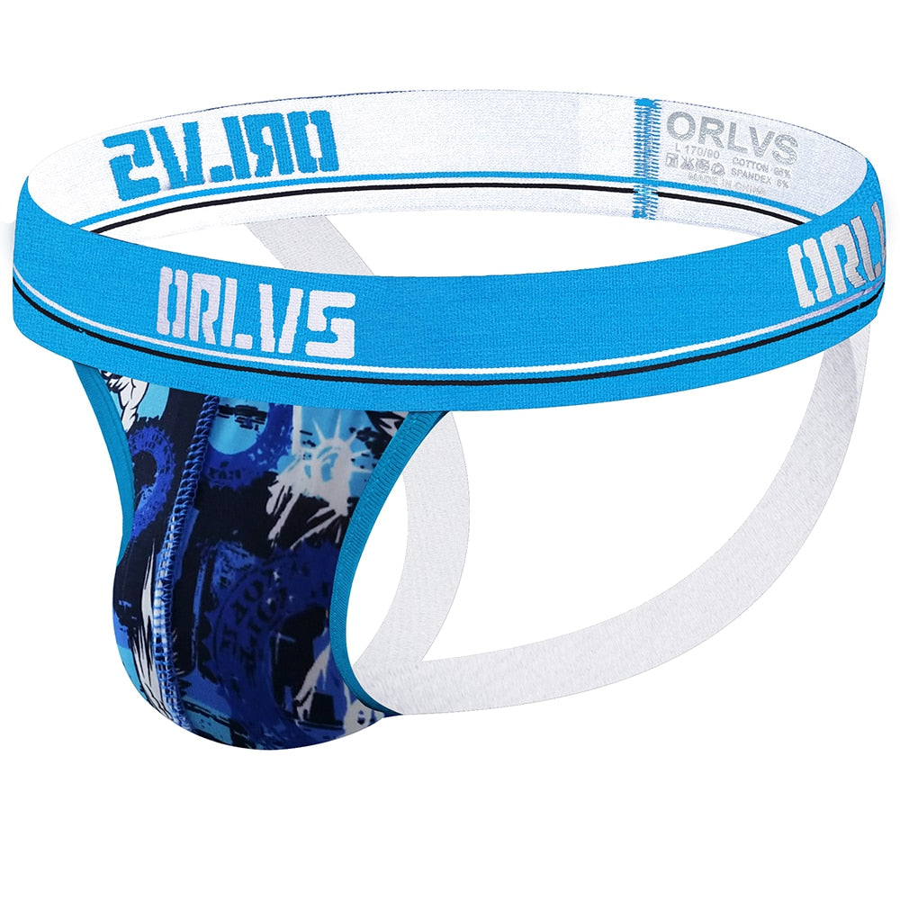 ORLVS Men's Sexy Briefs Jockstrap Gay Slip Thongs Homme Srting Underwear Men Pouch Cuecas Man Cotton Panties  Mesh Underpants