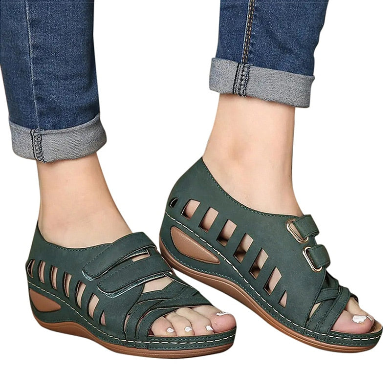 2022 Casual Heels Sandals Shoes Women Sandals Soft Wedges Shoes For Women Summer Sandals Female Wedge Sandalias Mujer